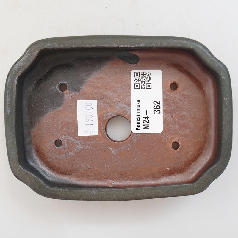 kerámia bonsai tál 12,5 x 9 x 3 cm, szürke