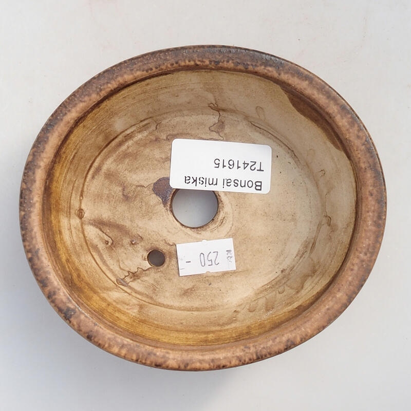 kerámia bonsai tál 12 x 10,5 x 3,5 cm, barna-rózsaszínű
