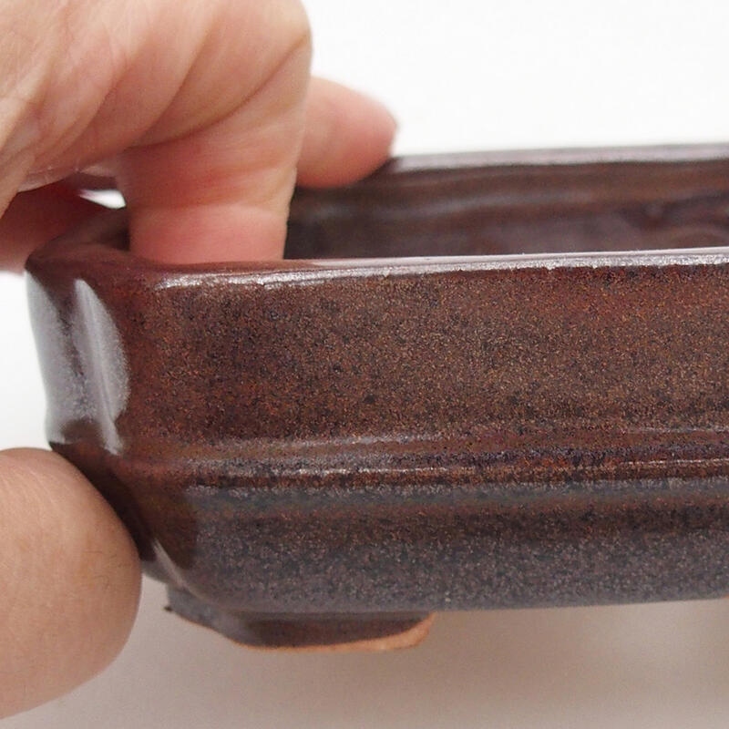 kerámia bonsai tál 12 x 10 x 3,5 cm, barna