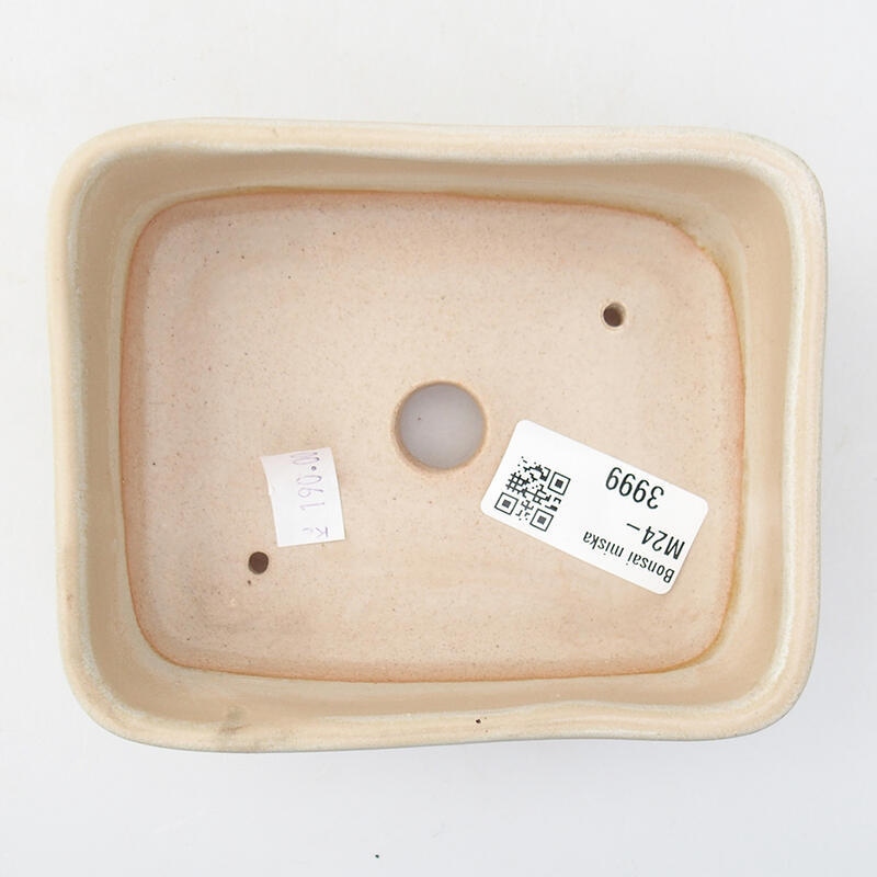 kerámia bonsai tál 12 x 10 x 4 cm, bézs színben