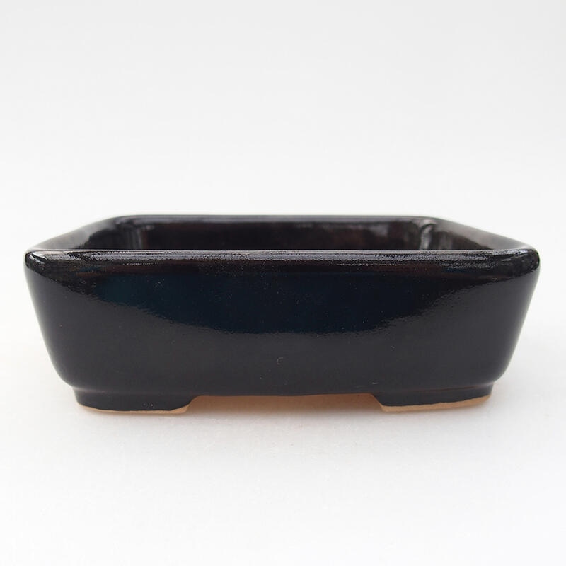 Kerámia bonsai tál 12 x 10 x 4 cm, fekete