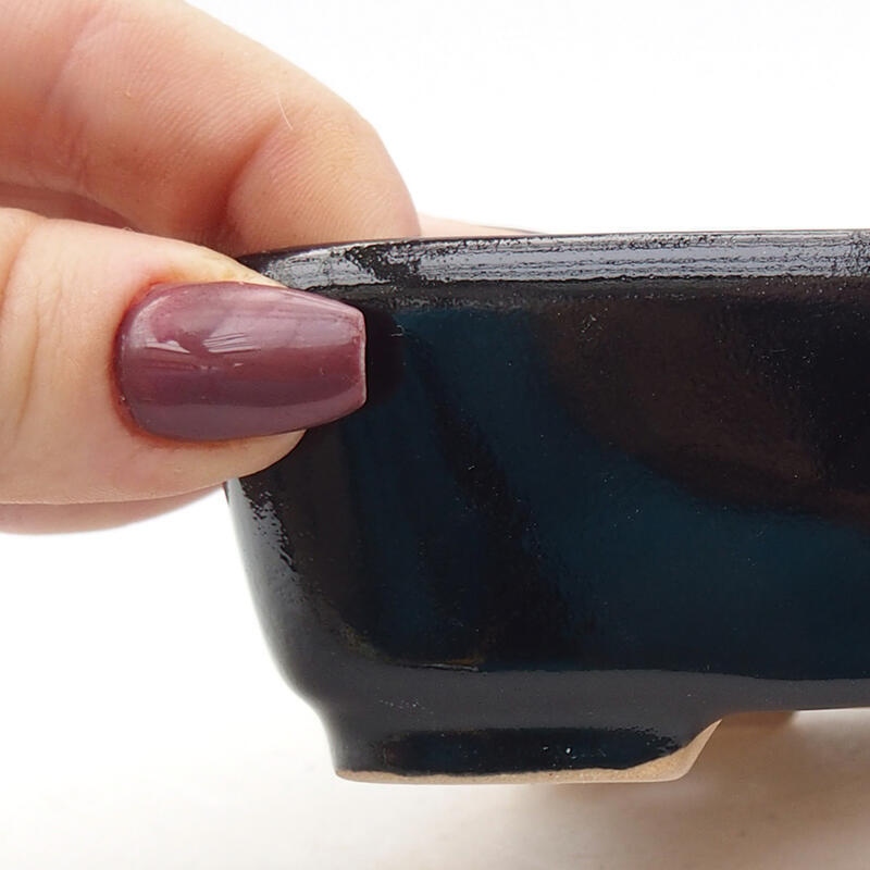 Kerámia bonsai tál 12 x 10 x 4 cm, fekete