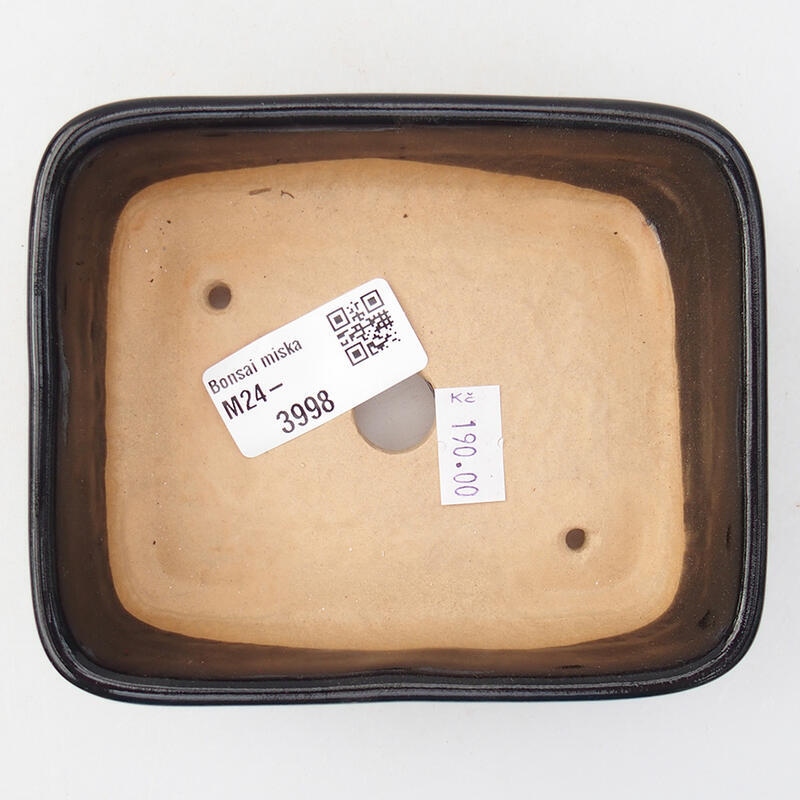 Kerámia bonsai tál 12 x 10 x 4 cm, fekete