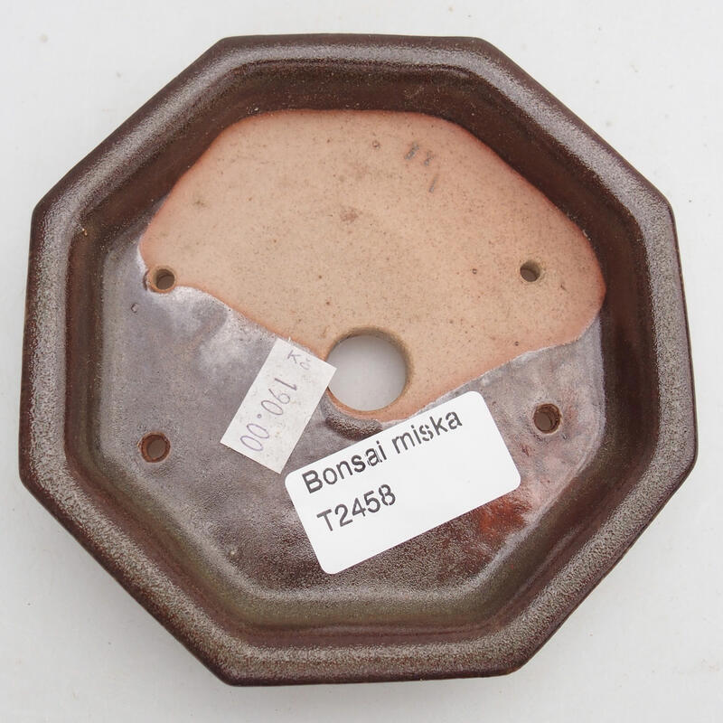 kerámia bonsai tál 12 x 11,5 x 2 cm, barna