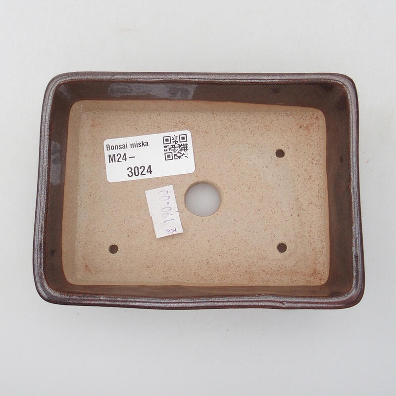 kerámia bonsai tál 12 x 8,5 x 3,5 cm, barna