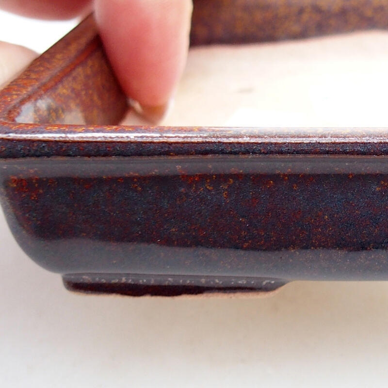 kerámia bonsai tál 12 x 9,5 x 2,5 cm, barna