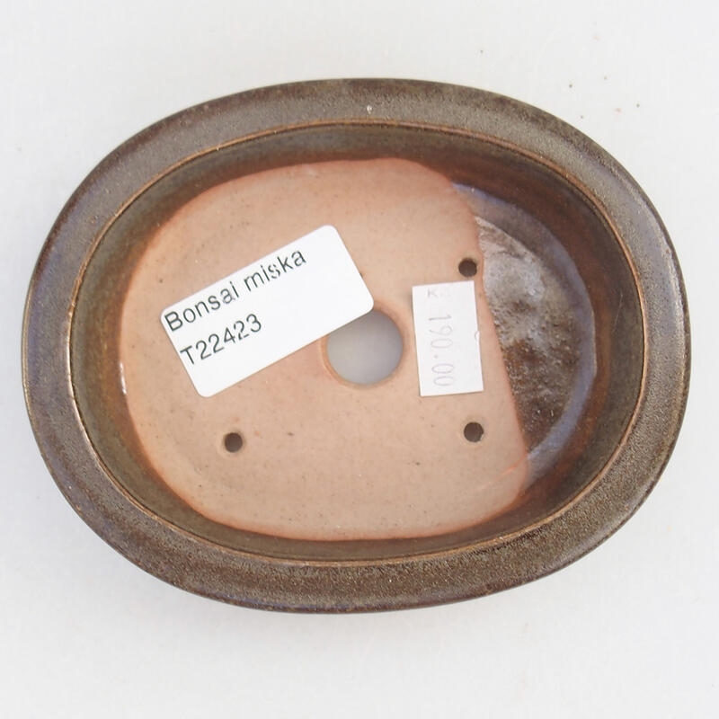 kerámia bonsai tál 12 x 9,5 x 3 cm, barna