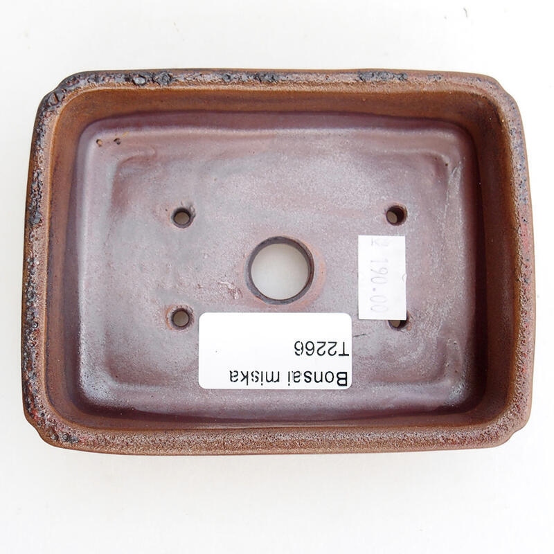 kerámia bonsai tál 12 x 9 x 3,5 cm, barna