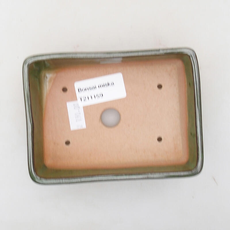 kerámia bonsai tál 12 x 9 x 4 cm, zöld