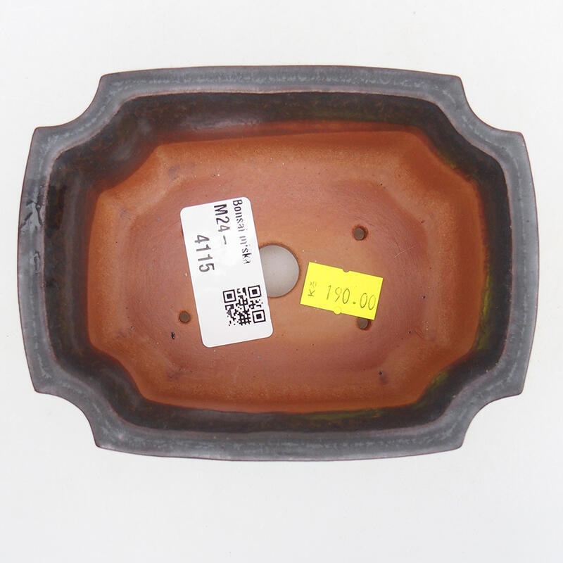 Kerámia bonsai tál 12 x 9 x 5,5 cm, fém színben