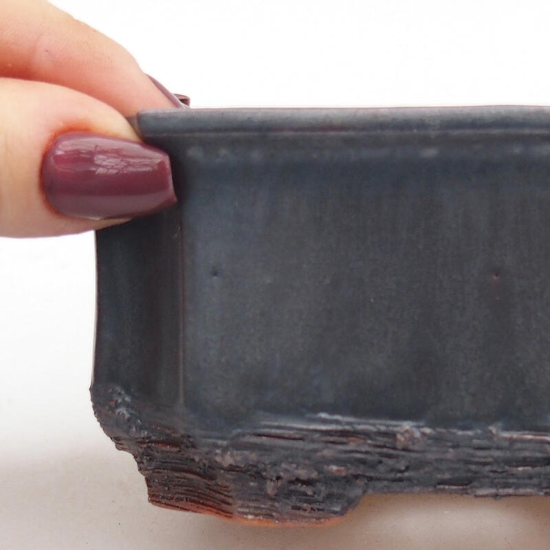 Kerámia bonsai tál 12 x 9 x 5,5 cm, fém színben