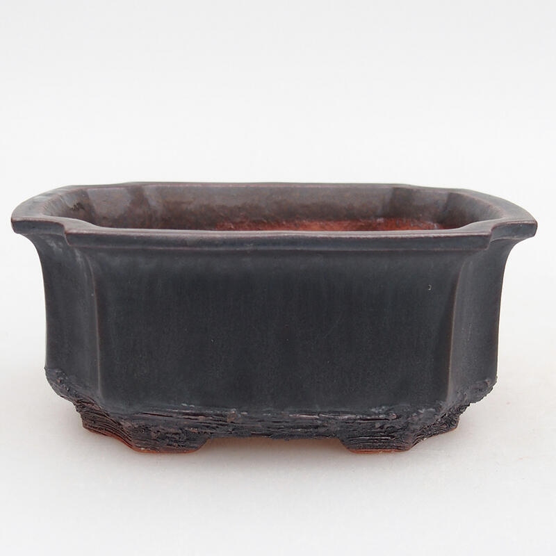 Kerámia bonsai tál 12 x 9 x 5,5 cm, fém színben