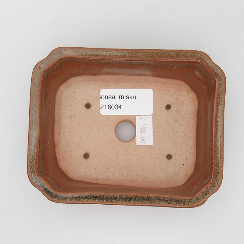 kerámia bonsai tál 13,5 x 10,5 x 3,5 cm, barna