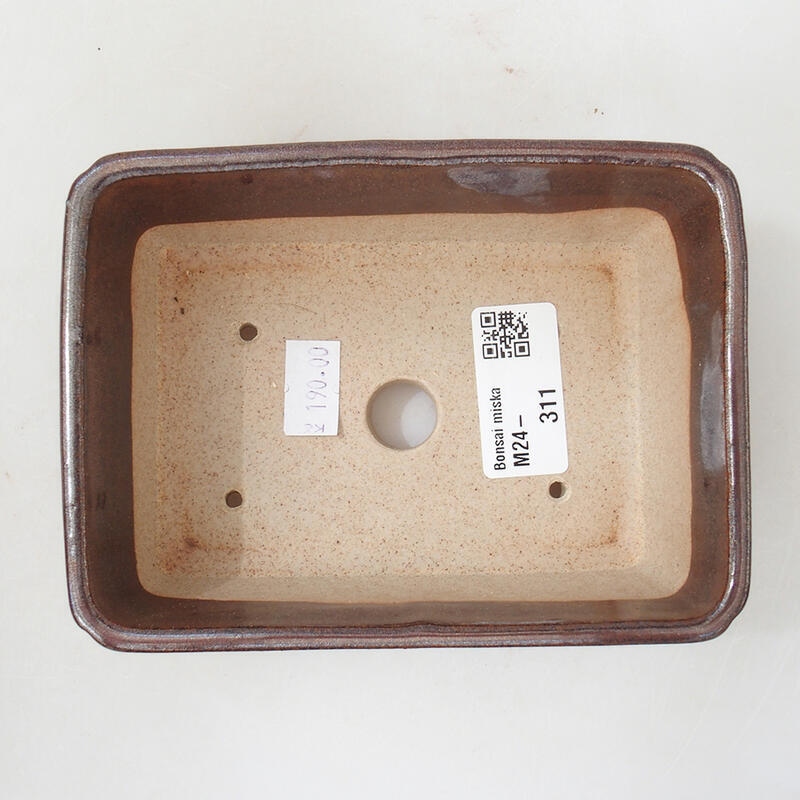 kerámia bonsai tál 13,5 x 10,5 x 5 cm, barna