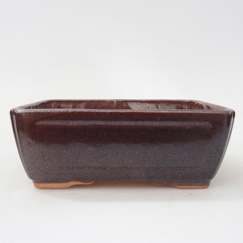 kerámia bonsai tál 13,5 x 10,5 x 5 cm, barna