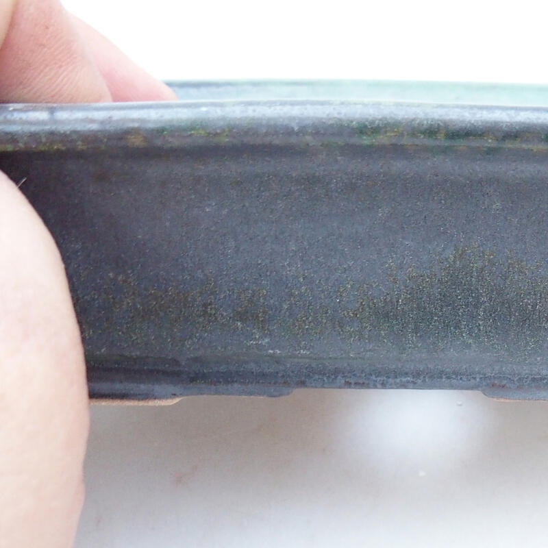 kerámia bonsai tál 13,5 x 10 x 4 cm, szürkészöld