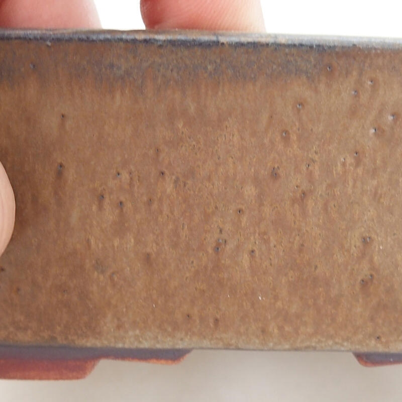 kerámia bonsai tál 13,5 x 11,5 x 4,5 cm, barna