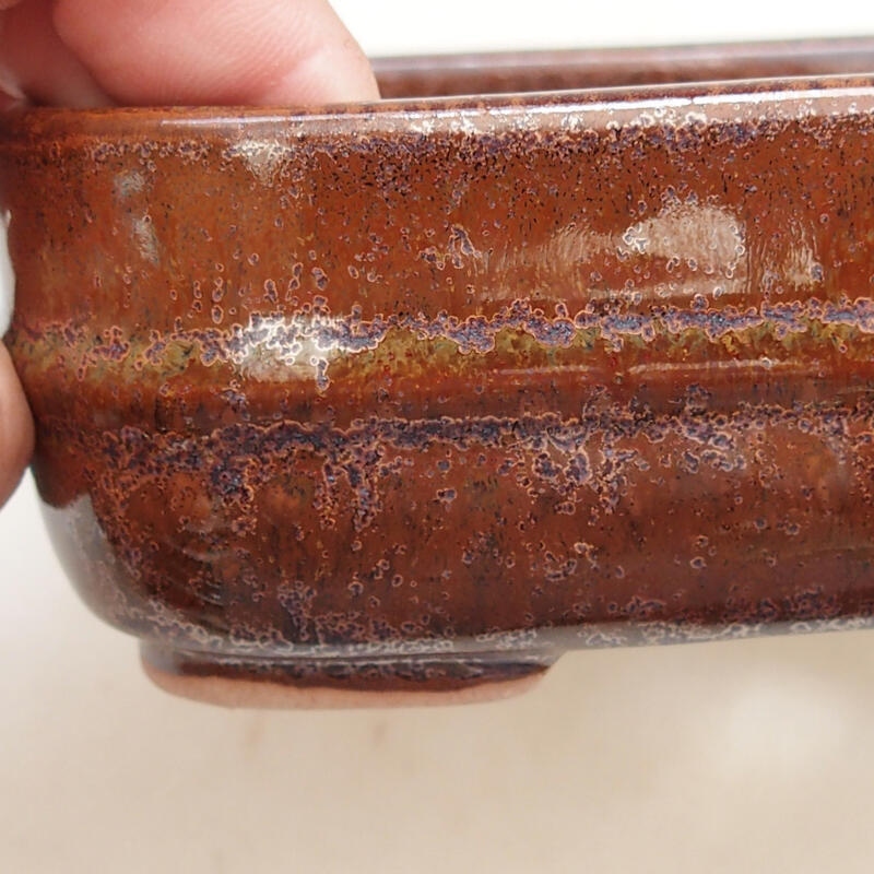 kerámia bonsai tál 13,5 x 11,5 x 5 cm, barna