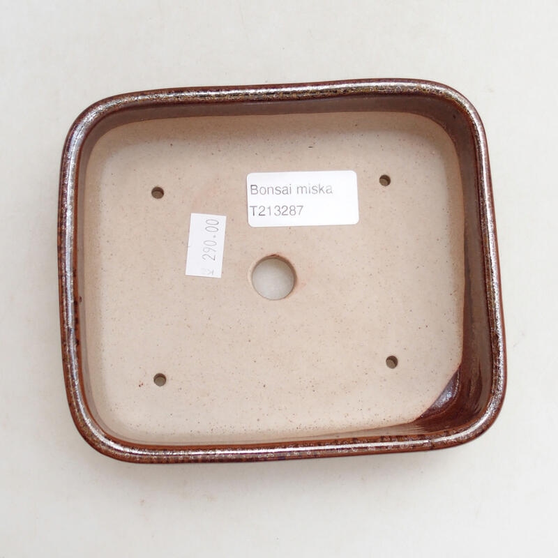 kerámia bonsai tál 13,5 x 11,5 x 5 cm, barna