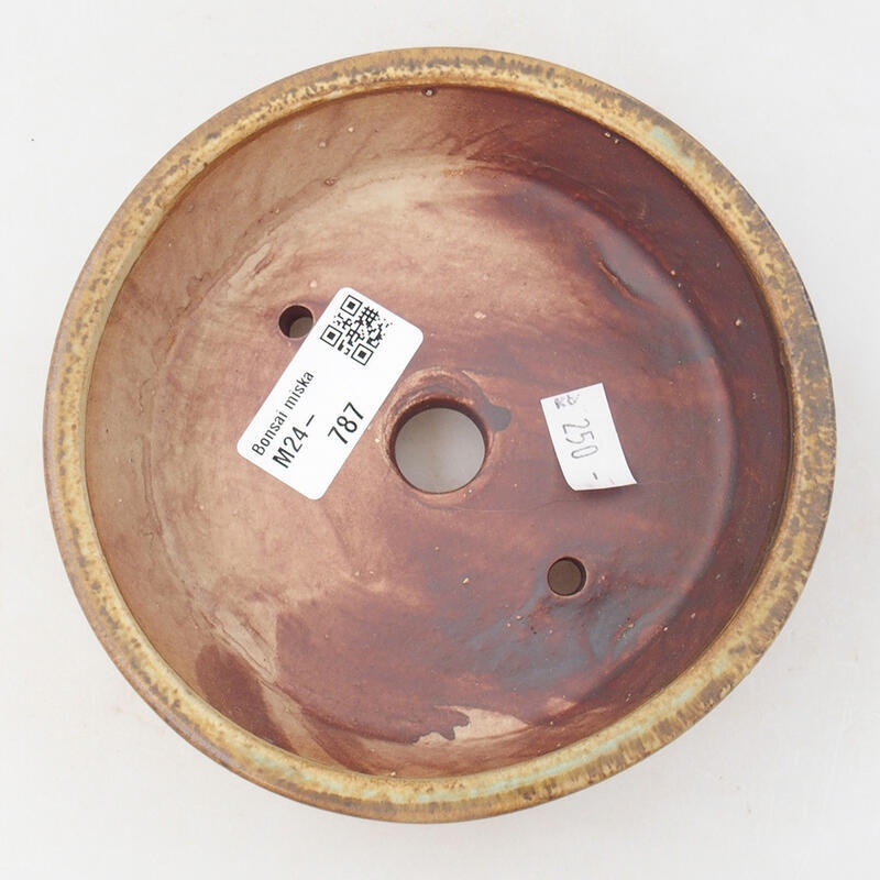 kerámia bonsai tál 13,5 x 13,5 x 4 cm, barna