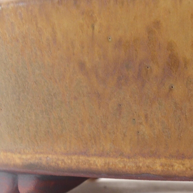 kerámia bonsai tál 13,5 x 13,5 x 4 cm, barna