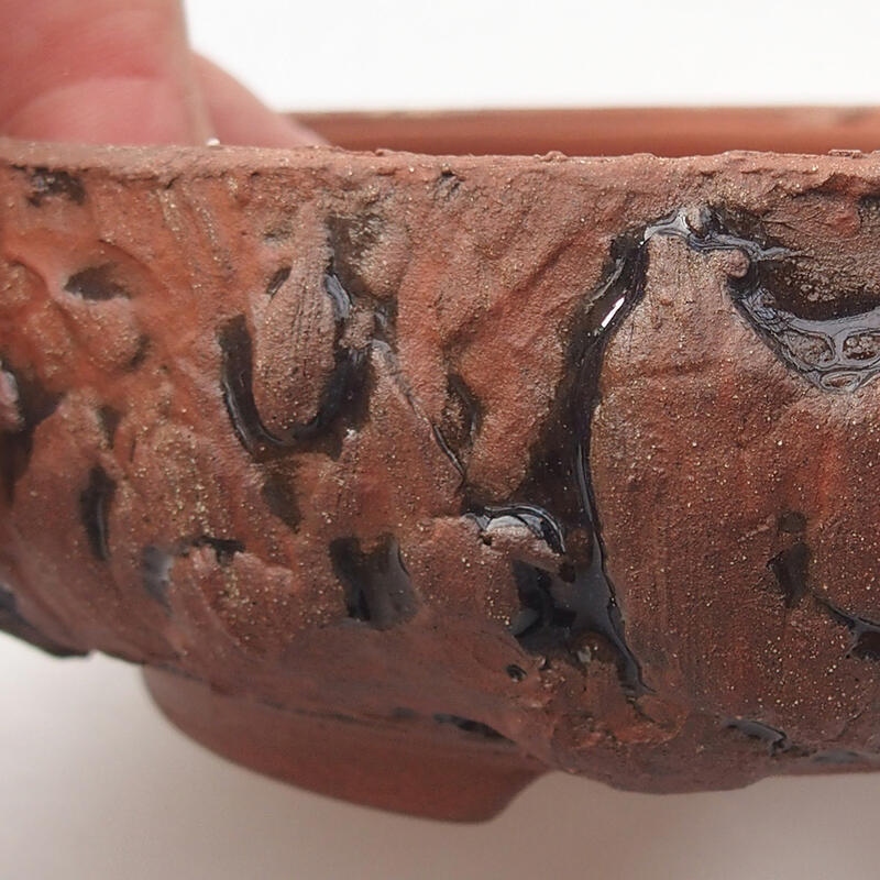 kerámia bonsai tál 13,5 x 13,5 x 4 cm, barna