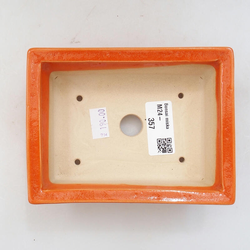 kerámia bonsai tál 13 x 10 x 4 cm, narancssárga
