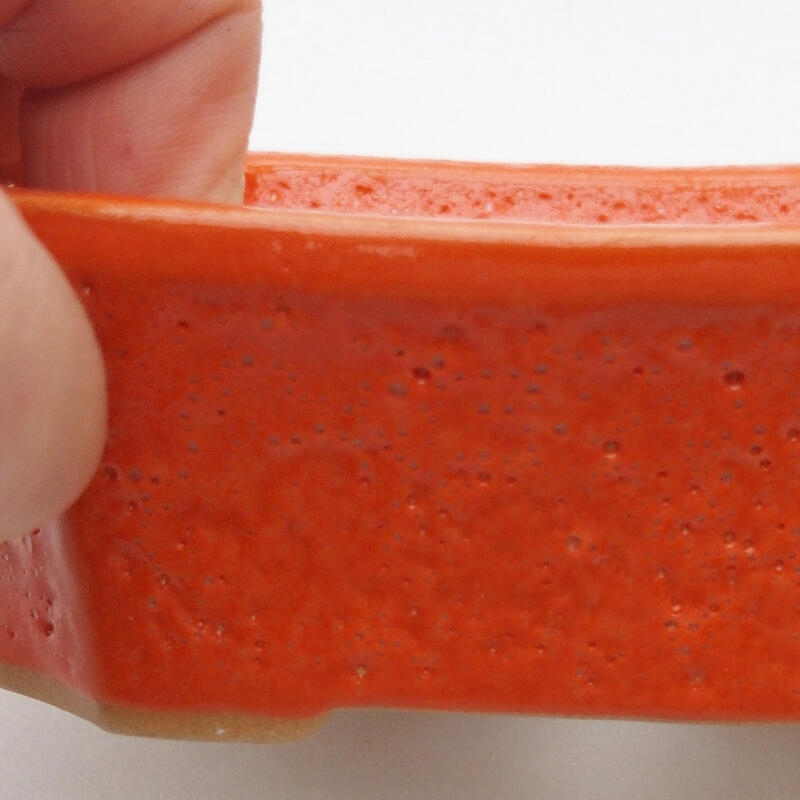 kerámia bonsai tál 13 x 10 x 4 cm, narancssárga