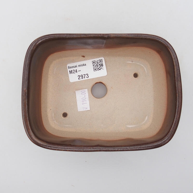 kerámia bonsai tál 13 x 10 x 5,5 cm, barna