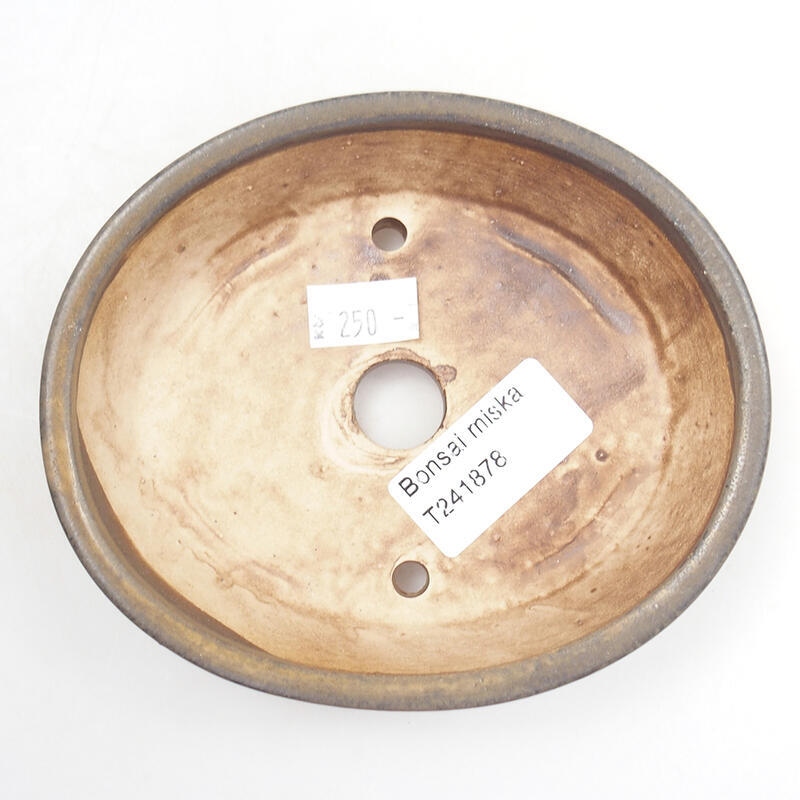kerámia bonsai tál 13 x 11 x 3,5 cm, barna