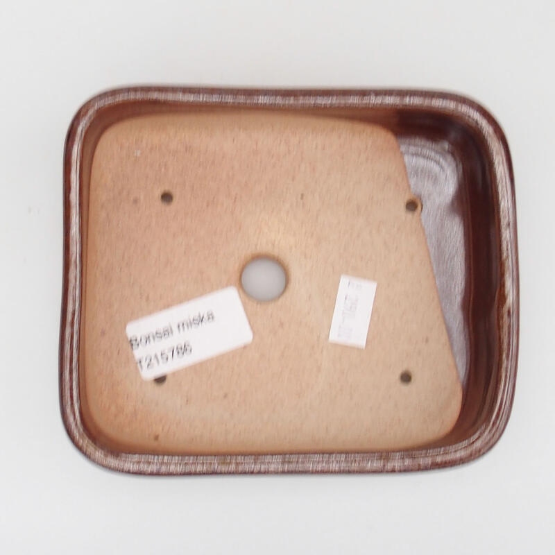 Kerámia bonsai tál 13 x 11 x 4 cm, barna