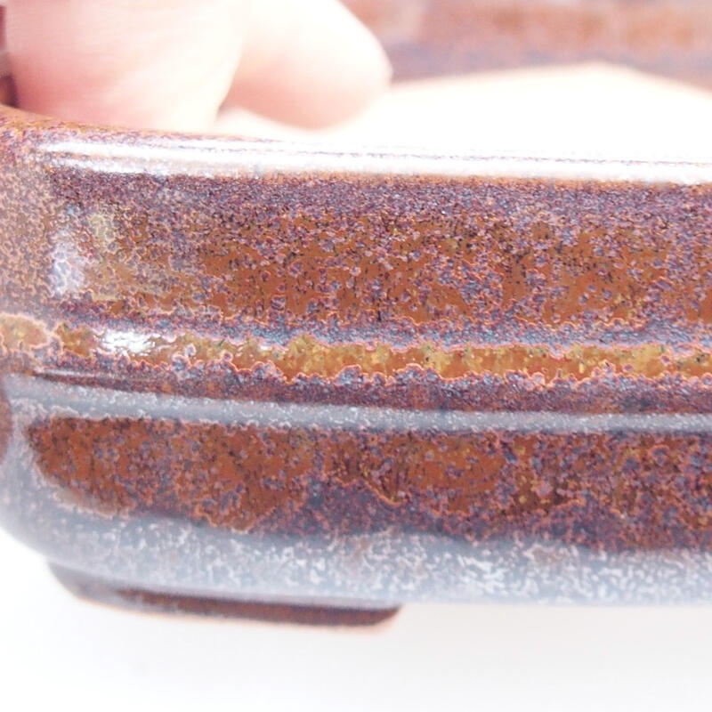 Kerámia bonsai tál 13 x 11 x 4 cm, barna