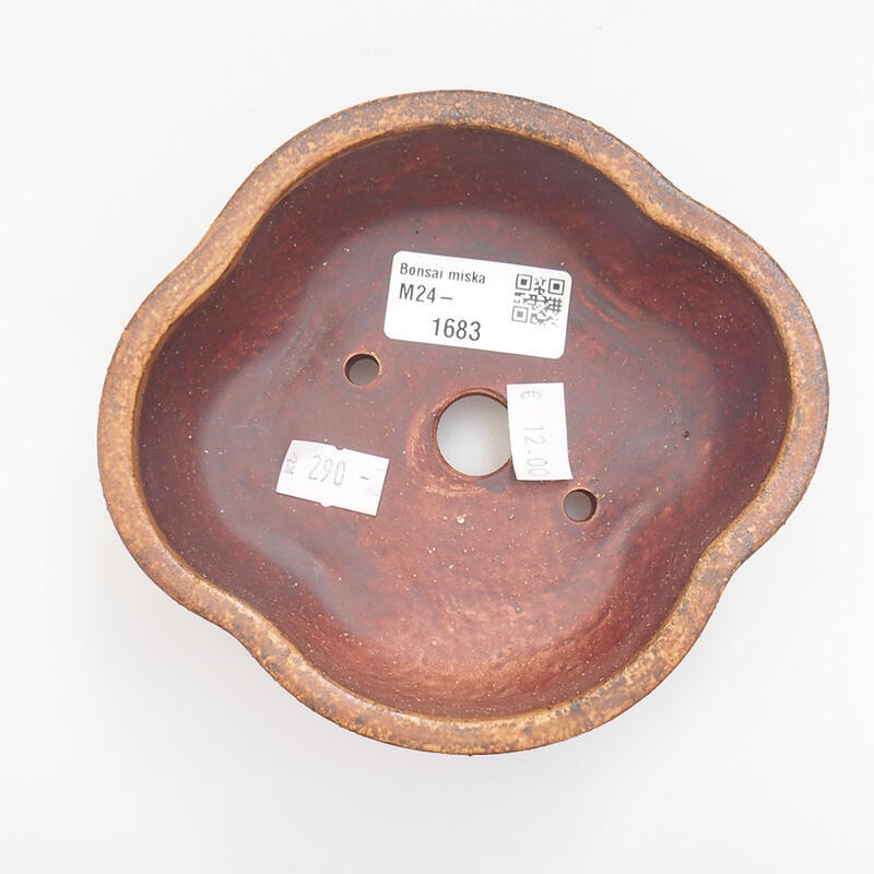 kerámia bonsai tál 13 x 12 x 5 cm, narancssárga