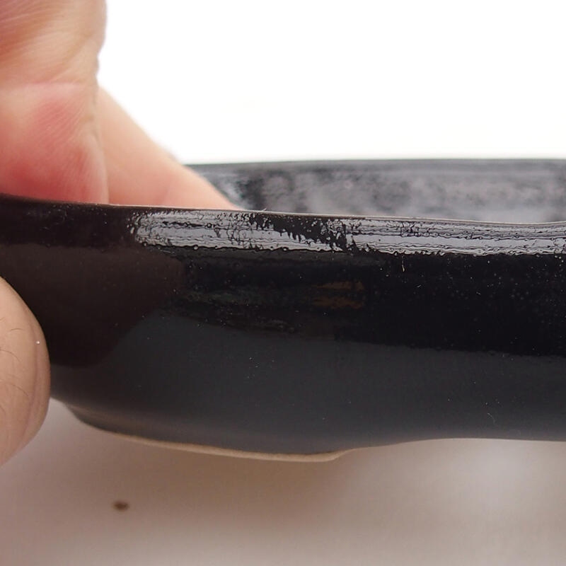 Kerámia bonsai tál 13 x 9,5 x 2,5 cm, fekete