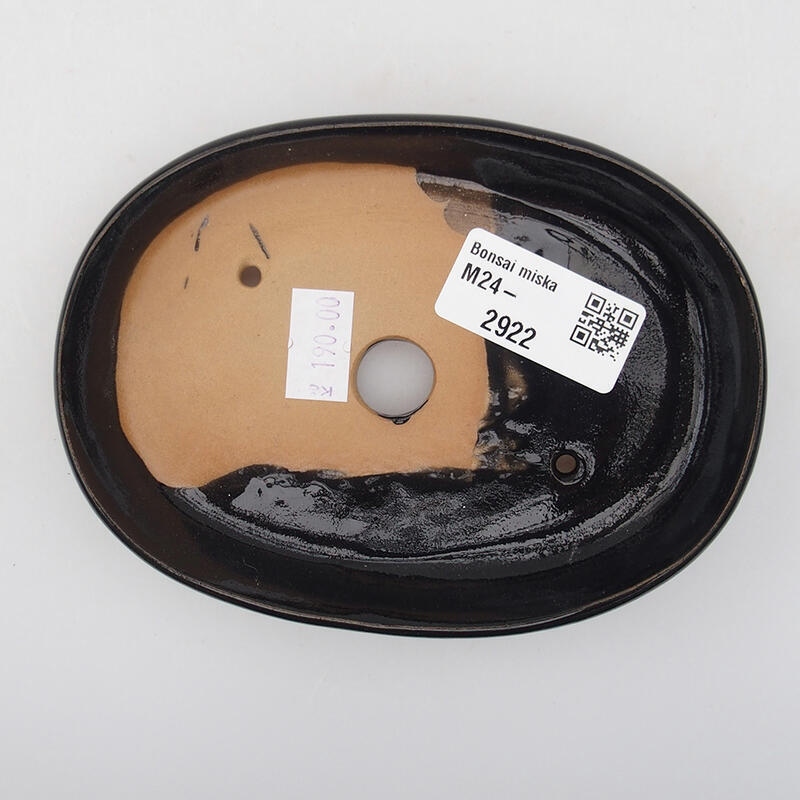 Kerámia bonsai tál 13 x 9,5 x 2,5 cm, fekete