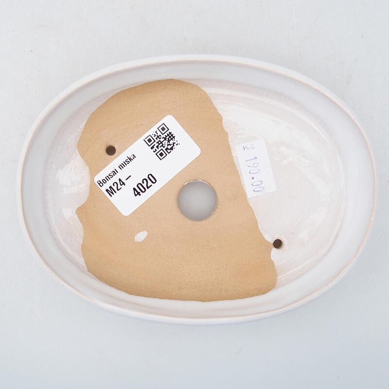 kerámia bonsai tál 13 x 9,5 x 3 cm, fehér