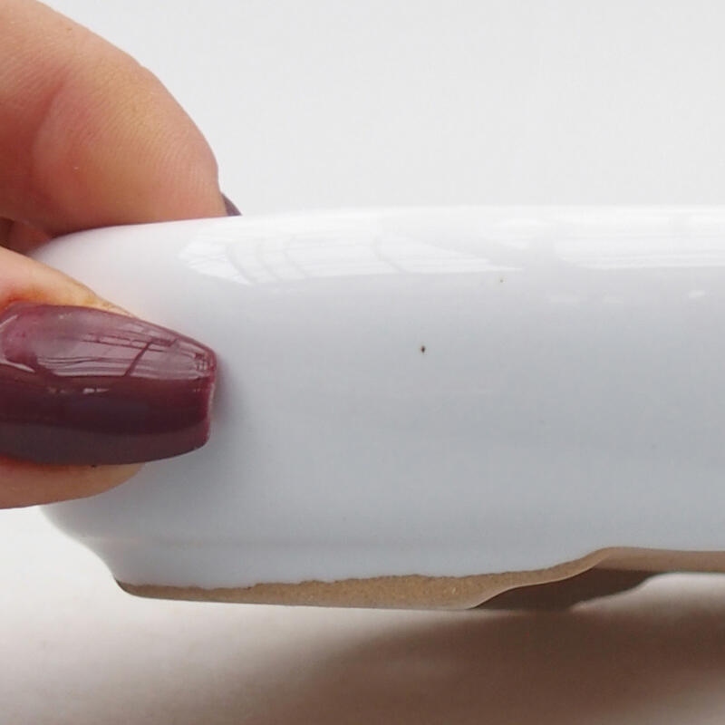 kerámia bonsai tál 13 x 9,5 x 3 cm, fehér