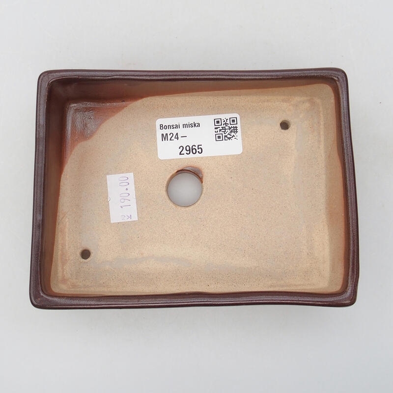 kerámia bonsai tál 13 x 9,5 x 3 cm, barna