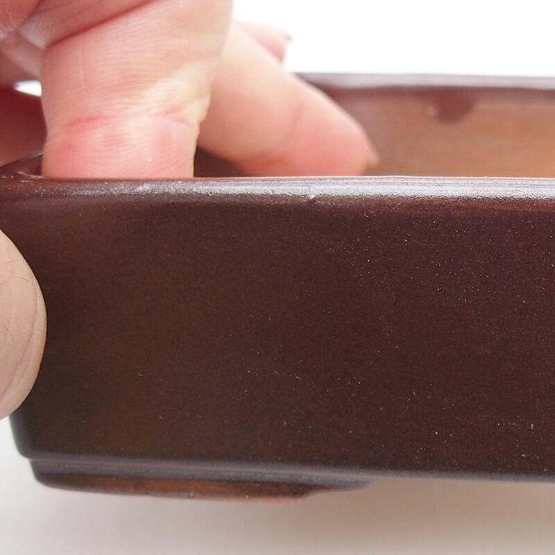 kerámia bonsai tál 13 x 9,5 x 3 cm, barna