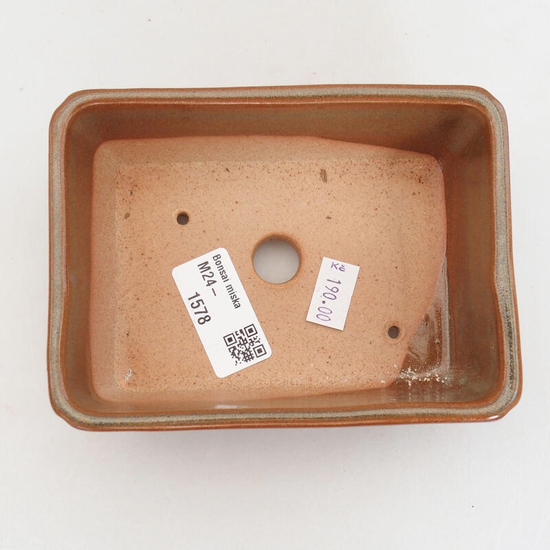 kerámia bonsai tál 13 x 9,5 x 5 cm, barna