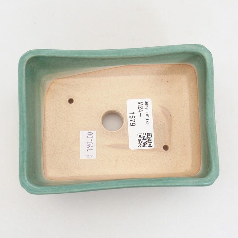 kerámia bonsai tál 13 x 9,5 x 5 cm, zöld