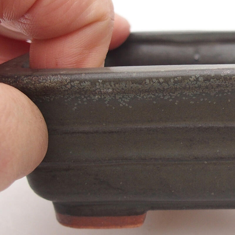 kerámia bonsai tál 13 x 9 x 4,5 cm, szürke