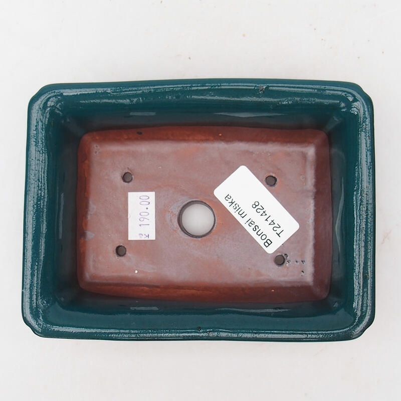 Kerámia bonsai tál 14,5 x 10,5 x 4 cm, zöld