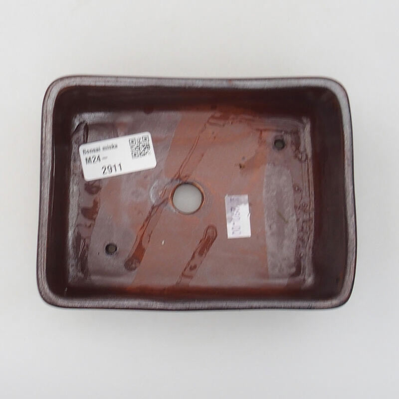 kerámia bonsai tál 14,5 x 11 x 5 cm, barna színű
