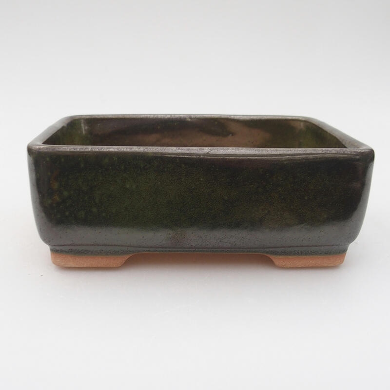 kerámia bonsai tál 14,5 x 11 x 5 cm, zöld