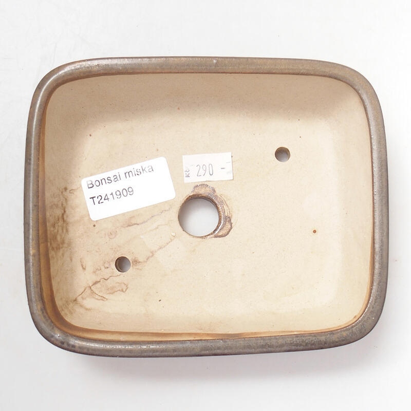 kerámia bonsai tál 14,5 x 12 x 4 cm, barna színű