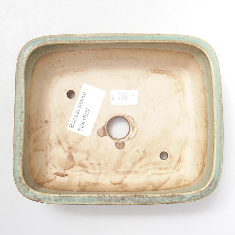 kerámia bonsai tál 14,5 x 12 x 4 cm, zöld