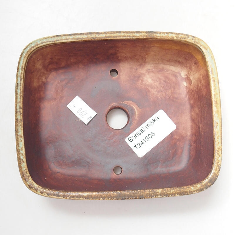 kerámia bonsai tál 14,5 x 12 x 4 cm, zöld