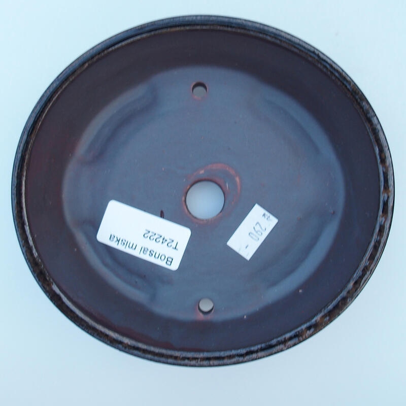 Kerámia bonsai tál 14,5 x 13,5 x 4 cm, fekete-barna