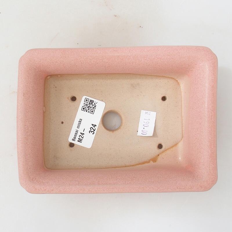 kerámia bonsai tál 14 x 10,5 x 4 cm, rózsaszínű